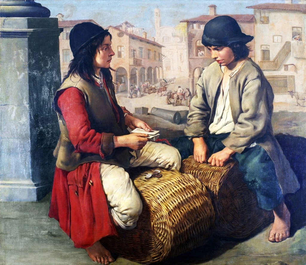 Giacomo Ceruti, il Pitocchetto - Due ragazzi che giocano a carte